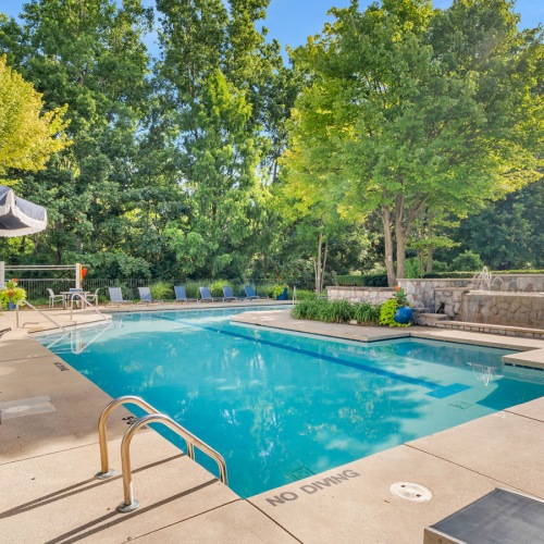 Expansive pool and sun deck