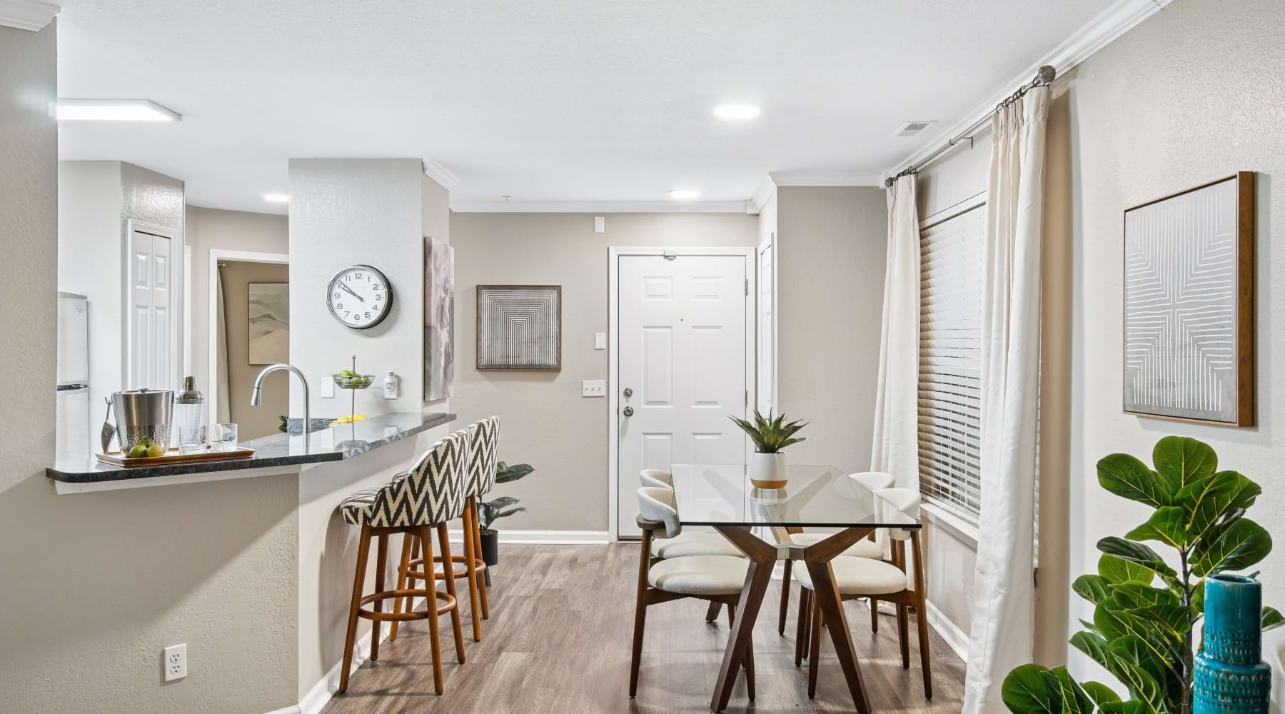 Living Room and Kitchen at The Graham Apartments